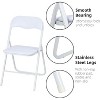 4Pcs Portable Folding Chairs with Cushion, Metal Office Chairs for Indoor & Outdoor Events, Party Dining Room, Stackable with Non-Slip Feet, White - 4 of 4