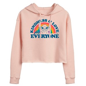 Women's - Disney - Kindness And Love Cropped Graphic Hoodie - 1 of 2