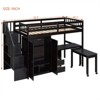 RISOKEYS Twin Size Loft Bed - Bed with Stairs, Bookshelf, Drawers, Desk & Wardrobe, Space-Saving Multifunctional Furniture for Kids & Teens - 4 of 4
