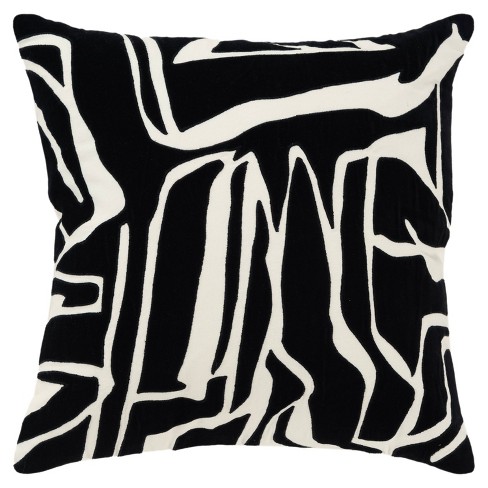 20 x 20 Ruffled Edge Sublimation Pillow Cover with Zipper - White/Black  Plaid