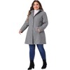 Agnes Orinda Women's Plus Size Elegant Single Breasted Detachable Hooded Trench Overcoats - 3 of 4