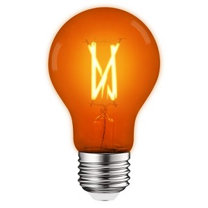 Luxrite A19 LED Orange Edison Light Bulb, 4.5W=60W Equivalent, Clear Glass Filament, UL Listed, Indoor Outdoor, Porch, E26 Standard Base - 1 of 4