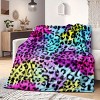Lomsoe Ultra-Soft Leopard Print Throw Blanket, All-Season Cozy Flannel Blanket, Colorful Stylish for Beds and Sofas Christmas Gift. - 2 of 4