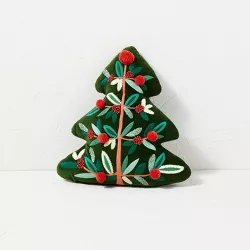 Christmas Tree Shaped Embroidered Throw Pillow Green - Opalhouse™ designed with Jungalow™