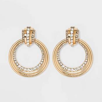 SUGARFIX by BaubleBar Crystal Interlocking Hoop Earrings - Gold