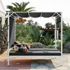 Outdoor Patio Sunbed Daybed, Upholstered Patio Bed With Cushions, Adjustable Seats, Middle Cup Holder Balcony, Poolside, Garden - 2 of 4