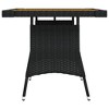 vidaXL Patio Table, Black 27.6"x27.6"x28.3" Poly Rattan & Solid Acacia Wood - 4 of 4