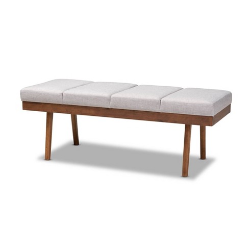 Larisa Wood Bench Grayish Beige - Baxton Studio : Target