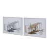 Set of 2 Flight Diptych Canvas Prints White/Gray/Brown - A&B Home: Transitional Style, MDF, Includes Mounting Hardware - 2 of 4
