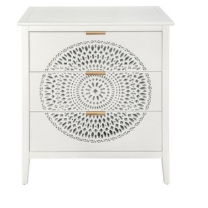 TIRAMISUBEST Hollow-Carved 3-Drawer Dresser with Metal Handles, Sturdy Storage Cabinet for Entryway, Bedroom, Living Room - 1 of 4