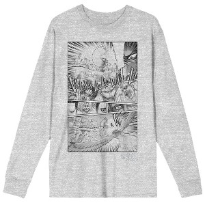 Attack On Titan Art Drawing 9 Titans War with Raven Adult Heather Gray Long Sleeve Tee - 1 of 2