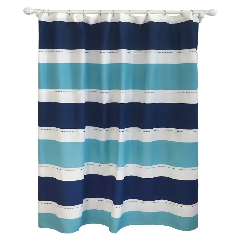 Cool Rugby Stripe Shower Curtain Blue Lake - Pillowfort&#8482;, 2 of 3