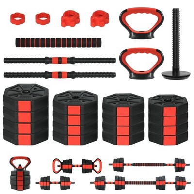 88LB Adjustable Octagonal Dumbbell Set (2-Pack) - 3-in-1 Barbell/Kettlebell for Full Body & Muscle Training
