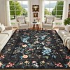 Washable Modern Living Room Rugs with Peacock & Floral Print, Soft Non Slip Bedroom Carpet, Low Pile Dining Room Rugs - 2 of 4