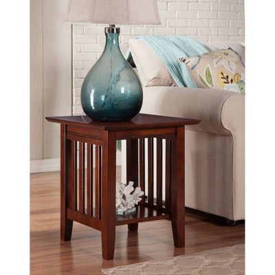Walnut Mission Style Rectangular End Table