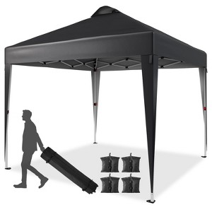 10 x 10 FT Pop Up Canopy Tent, Commercial Portable Canopy with Wheeled Carry Bag, Waterproof Party Tent for Patio, Garden - 1 of 4