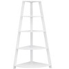 TOAOTBNBO 4 Tier Ladder Open Bookshelves with Middle Beam, Narrow Standing Bookcase with Tipping Hardware Vertical Corner Shelf for Office - 2 of 4
