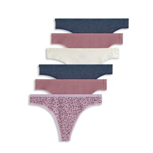 Jockey Women's Organic Cotton Stretch Logo Thong - 6 Pack - 1 of 4