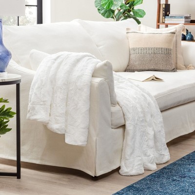 Chanasya Soft Wave Faux Fur Throw Blanket With Reversible Faux Shearling