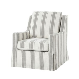Ted Traditional Slipcovered Swivel Chair with Sloped Armrests|ARTFUL LIVING DESIGN-STRIP - 1 of 4