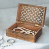Mela Artisans Trellis Handcrafted Box in Medium Burnt Finish - Large - 2 of 4