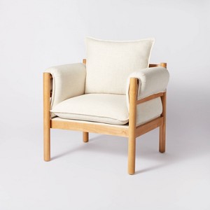 Arbon Wood Dowel Accent Chair with Cushion Arms - Threshold™ designed with Studio McGee - 1 of 4