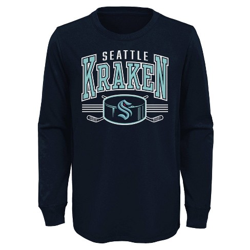  Outerstuff Seattle Kraken Youth Size Hockey Team Logo Long  Sleeve T-Shirt : Sports & Outdoors