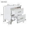 Modern Nightstand with with 2 Drawers, High Gloss Finish, MDF Frame with Metal Legs, Elegant Bedroom Side Table-The Pop Home - 4 of 4