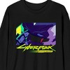 Cyberpunk EdgeRunners Maine Closeup Shot Crew Neck Long Sleeve Men's Black Tee - 2 of 3