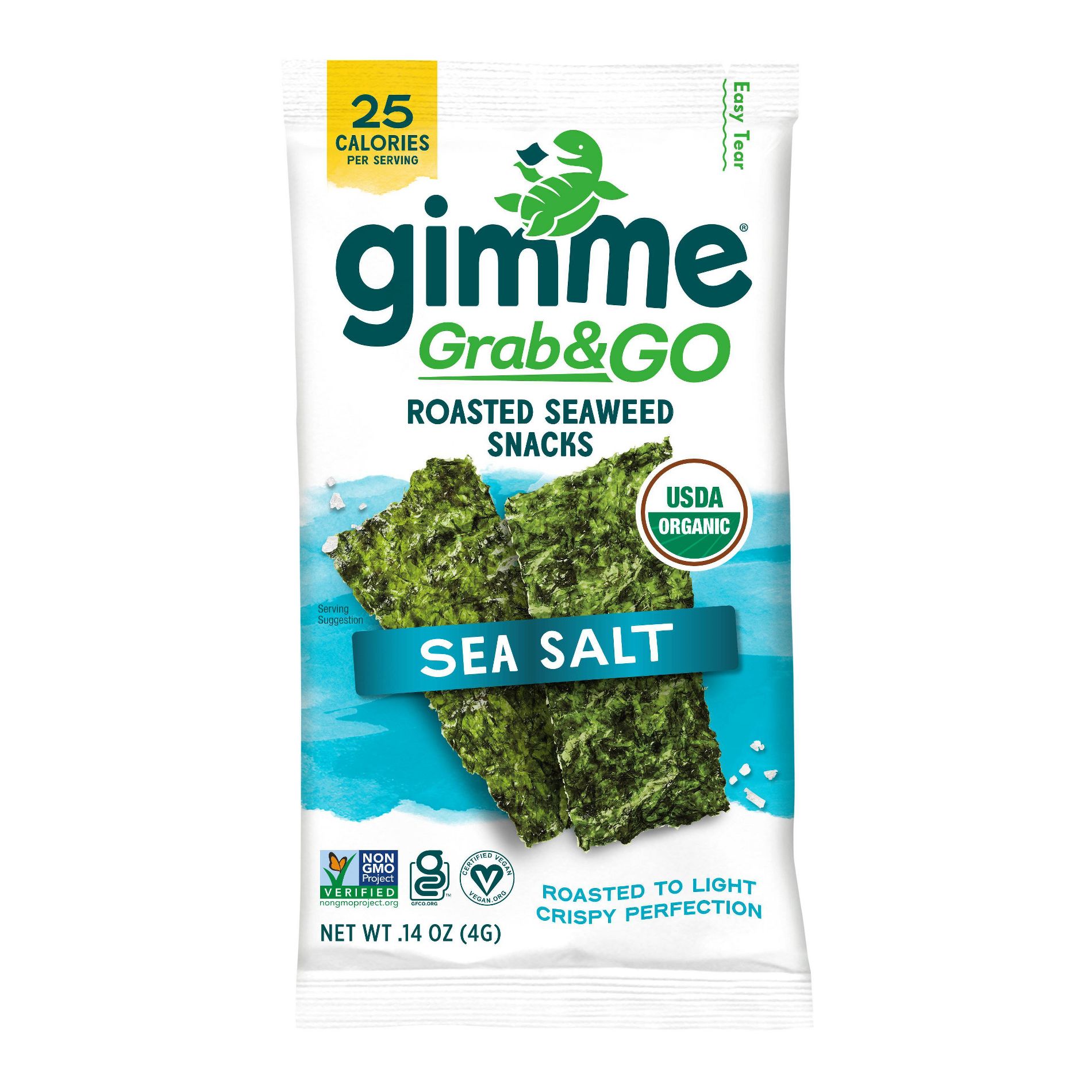 Gimme Grab & Go Sea Salt Roasted Seaweed Snack - 0.14oz
