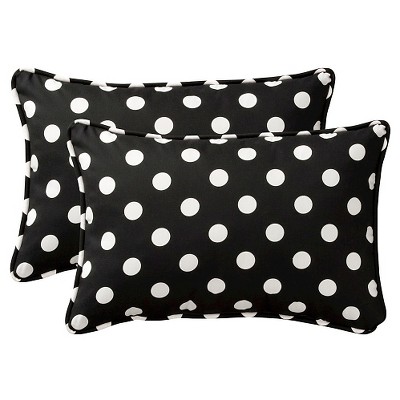 black and white dot pillow