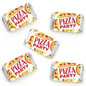 Big Dot of Happiness Pizza Party Time - Mini Candy Bar Wrapper Stickers - Baby Shower or Birthday Party Small Favors - 40 Count - 1 of 4