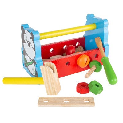 Kids Tool Set - Wooden Toy Toolbox Playset with Tools for Children and Toddlers - Mini Pretend Hand Tools - Fun for Boys and Girls by Toy Time