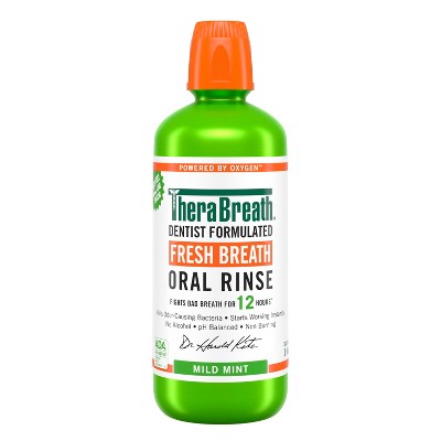 Therabreath Fresh Breath Mouthwash Mild Mint - 33.8 Fl Oz : Target