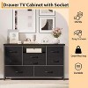 coucheta 8 Drawer Dresser with LED Lights & Charging Station, Wide Console Table for 55 Inch TV, TV Stand Dresser Organizer for Living Room, Bedroom - 4 of 4