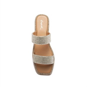 Women's Wo's Rhinestone Band Slide Sandal - Qupid US7.5 - 1 of 4