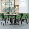 Emma and Oliver Indoor/Outdoor Dining Table with Umbrella Hole, 30" x 60" Rectangular All Weather Poly Resin Top and Black Steel Base - 2 of 4