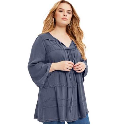 Plus Size Sonoma Goods For Life® Ruffle Peasant Top