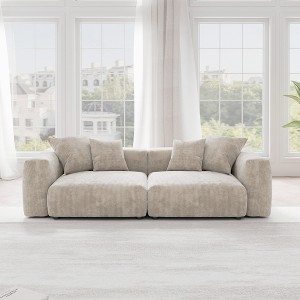 WJShome Sectional Couches for Living Room,102inch Cloud Couch Modular Sectional Sofa,Corduroy Couch Love Seat,Cushion Covers Removable& Washable - 1 of 4