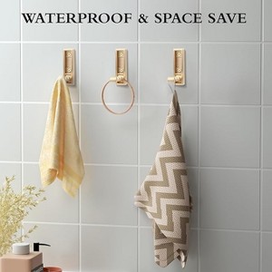 Akoasm 5-Piece Heavy-Duty Gold-Plated Rust-Resistant Folding Coat Hooks for Bathrooms, Entryways & Closets-Gold - 1 of 4