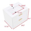 NicBex Floating Bathroom Vanity with White Ceramic Sink,Modern Bathroom Sink Vanity with 2 Drawers,24" Bathroom Sink Cabinet for Bathroom,White - 3 of 4