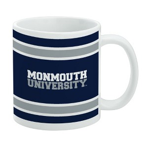 Monmouth University Official Stripes Ceramic Coffee Mug Novelty Gift Mugs for Coffee Tea and Hot Drinks 11oz White - 1 of 4