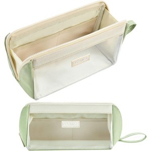 Fmeida Clear Aesthetic Pencil Case Pouch for Girls Cute Kawaii Mark Pen Case Organizer Large Capacity for Kids Teen College Students Adults - 1 of 4