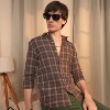 Campus Sutra Men Men's Chocolate Brown Tartan Plaid Shirt - 2 of 4