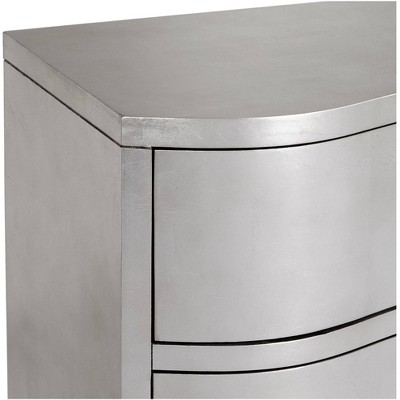 Champagne Silver Leaf 34" Wide 3-Drawer Wood Chest