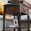 Industrial Side Table with Drawer - 2-Tier Rustic Brown & Black Nightstand, Open Shelf Storage for Bedroom, Living Room - Space-Saving End Table - 2 of 4