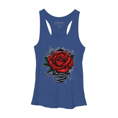 Women's Design By Humans Rugged Rose By Adamzworld Racerback Tank Top