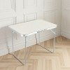 SEVOBAL Folding Table Portable Multipurpose Table with Carrying Handle Outdoor Garden Trestle for Picnic Camping Dinner Beach Table, White, 70"*50"*5" - 4 of 4