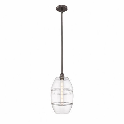 Vaz - 1 Light Stem Hung Mini Pendant In Industrial Style-18 Inches Tall and 10 Inches Wide