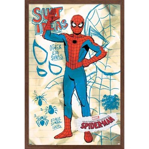 Trends International Marvel Animations' Your Friendly Neighborhood Spider-Man - Suit Concept Ideas Framed Wall Poster Prints - 1 of 4